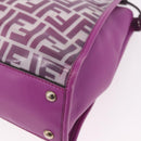 FENDI Zucca Canvas Hand Bag Vinyl Leather 2way Purple Silver Auth mr2679A-15