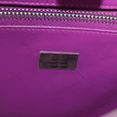 FENDI Zucca Canvas Hand Bag Vinyl Leather 2way Purple Silver Auth mr2679A-19