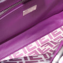 FENDI Zucca Canvas Hand Bag Vinyl Leather 2way Purple Silver Auth mr2679A-11
