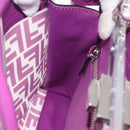 FENDI Zucca Canvas Hand Bag Vinyl Leather 2way Purple Silver Auth mr2679A-21