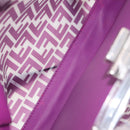 FENDI Zucca Canvas Hand Bag Vinyl Leather 2way Purple Silver Auth mr2679A-22