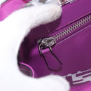 FENDI Zucca Canvas Hand Bag Vinyl Leather 2way Purple Silver Auth mr2679A-25