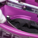 FENDI Zucca Canvas Hand Bag Vinyl Leather 2way Purple Silver Auth mr2679A-12