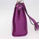 FENDI Zucca Canvas Hand Bag Vinyl Leather 2way Purple Silver Auth mr2679A-4