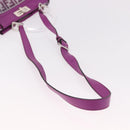 FENDI Zucca Canvas Hand Bag Vinyl Leather 2way Purple Silver Auth mr2679A-8