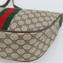 GUCCI GG Supreme Web Sherry Line Bag PVC Beige Gold 10 01 3840 Auth mr2681-15