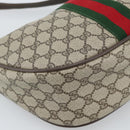 GUCCI GG Supreme Web Sherry Line Bag PVC Beige Gold 10 01 3840 Auth mr2681-16