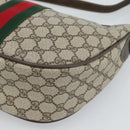 GUCCI GG Supreme Web Sherry Line Bag PVC Beige Gold 10 01 3840 Auth mr2681-17