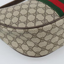 GUCCI GG Supreme Web Sherry Line Bag PVC Beige Gold 10 01 3840 Auth mr2681-18