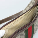 GUCCI GG Supreme Web Sherry Line Bag PVC Beige Gold 10 01 3840 Auth mr2681-10