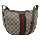 GUCCI GG Supreme Web Sherry Line Bag PVC Beige Gold 10 01 3840 Auth mr2681-1