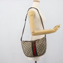 GUCCI GG Supreme Web Sherry Line Bag PVC Beige Gold 10 01 3840 Auth mr2681-21