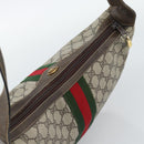 GUCCI GG Supreme Web Sherry Line Bag PVC Beige Gold 10 01 3840 Auth mr2681-6