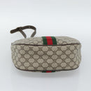GUCCI GG Supreme Web Sherry Line Bag PVC Beige Gold 10 01 3840 Auth mr2681-5