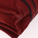 HERMES Bathas Shoulder Bag Canvas Red Silver Auth mr2683-12