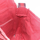 HERMES Bathas Shoulder Bag Canvas Red Silver Auth mr2683-18