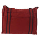 HERMES Bathas Shoulder Bag Canvas Red Silver Auth mr2683-3