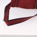 HERMES Bathas Shoulder Bag Canvas Red Silver Auth mr2683-7