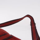 HERMES Bathas Shoulder Bag Canvas Red Silver Auth mr2683-8