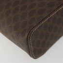 CELINE Macadam Canvas Vanity Hand Bag PVC Leather Brown Gold Auth mr2684A-11