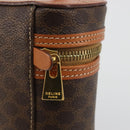 CELINE Macadam Canvas Vanity Hand Bag PVC Leather Brown Gold Auth mr2684A-14