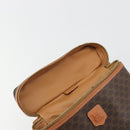 CELINE Macadam Canvas Vanity Hand Bag PVC Leather Brown Gold Auth mr2684A-16