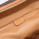CELINE Macadam Canvas Vanity Hand Bag PVC Leather Brown Gold Auth mr2684A-17