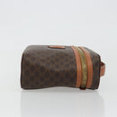 CELINE Macadam Canvas Vanity Hand Bag PVC Leather Brown Gold Auth mr2684A-4