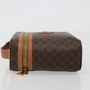 CELINE Macadam Canvas Vanity Hand Bag PVC Leather Brown Gold Auth mr2684A-5