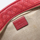 GUCCI Micro GG Canvas Guccissima Bag Leather Red Gold 449413 Auth mr2685-19