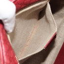 GUCCI Micro GG Canvas Guccissima Bag Leather Red Gold 449413 Auth mr2685-22