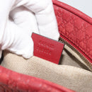 GUCCI Micro GG Canvas Guccissima Bag Leather Red Gold 449413 Auth mr2685-12