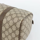 GUCCI GG Supreme Web Sherry Line Boston Bag PVC Beige Gold 58 02 007 Auth mr2687-8