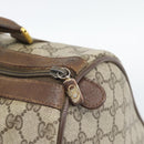 GUCCI GG Supreme Web Sherry Line Boston Bag PVC Beige Gold 58 02 007 Auth mr2687-9