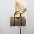 GUCCI GG Supreme Web Sherry Line Boston Bag PVC Beige Gold 58 02 007 Auth mr2687-22
