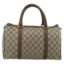 GUCCI GG Supreme Web Sherry Line Boston Bag PVC Beige Gold 58 02 007 Auth mr2687-2