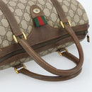GUCCI GG Supreme Web Sherry Line Boston Bag PVC Beige Gold 58 02 007 Auth mr2687-7
