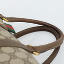 GUCCI GG Supreme Web Sherry Line Boston Bag PVC Beige Gold 58 02 007 Auth mr2687-14