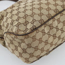 GUCCI GG Canvas Hand Bag Beige Gold 145818 Auth mr2688-11