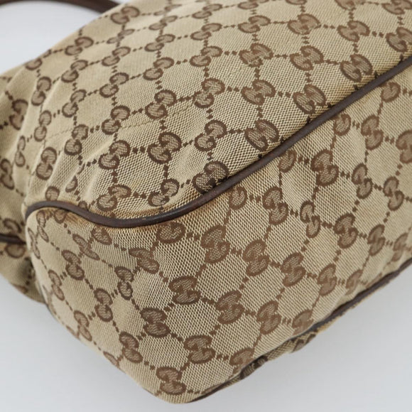 GUCCI GG Canvas Hand Bag Beige Gold 145818 Auth mr2688