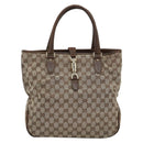 GUCCI GG Canvas Hand Bag Beige Gold 145818 Auth mr2688-2
