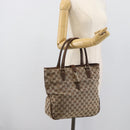 GUCCI GG Canvas Hand Bag Beige Gold 145818 Auth mr2688-21