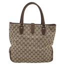 GUCCI GG Canvas Hand Bag Beige Gold 145818 Auth mr2688-3