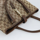 GUCCI GG Canvas Hand Bag Beige Gold 145818 Auth mr2688-6