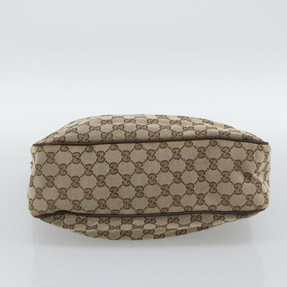 GUCCI GG Canvas Hand Bag Beige Gold 145818 Auth mr2688