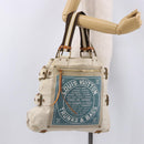 LOUIS VUITTON Cruise line Glove shopper MM Bag Canvas Beige M95114 Auth mr2692A-23
