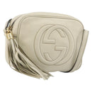 GUCCI Shoulder Bag Leather White Gold 308364 Auth mr2693-1