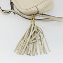 GUCCI Shoulder Bag Leather White Gold 308364 Auth mr2693-14