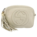 GUCCI Shoulder Bag Leather White Gold 308364 Auth mr2693-2