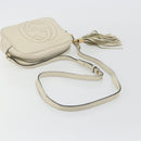GUCCI Shoulder Bag Leather White Gold 308364 Auth mr2693-7